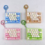 artifact keychain mini 26 grid keyboard fidget keychain cute ABS simulation keyboard bag charm kawaii pressable button stress relief toy pendant
