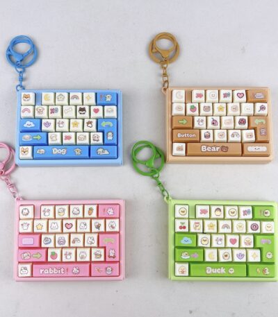 artifact keychain mini 26 grid keyboard fidget keychain cute ABS simulation keyboard bag charm kawaii pressable button stress relief toy pendant