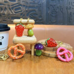 strawberry rotating fidget keychain cute fruit spinner stress relief bag charm pineapple pendant