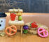 strawberry rotating fidget keychain cute fruit spinner stress relief bag charm pineapple pendant