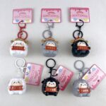 Cute glowing sheep keychain, cartoon lucky sheep bag pendant with congratulations on wealth scroll