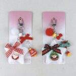 artifact keychain plush five-point star christmas keychain cute fluffy bow bag charm kawaii holiday pendant