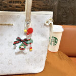 artifact keychain plush five-point star christmas keychain cute fluffy bow bag charm kawaii holiday pendant