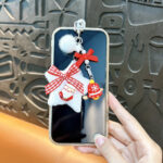 artifact keychain plush five-point star christmas keychain cute fluffy bow bag charm kawaii holiday pendant