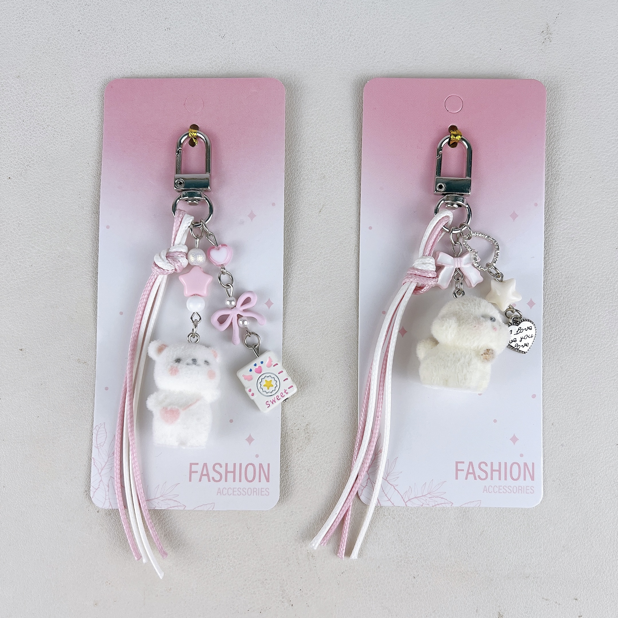 微信图片_20260903165112_117_3 puppy bear keychain cute acrylic cartoon animal bag charm with star heart beads phone strap pendant