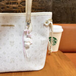 puppy bear keychain cute acrylic cartoon animal bag charm with star heart beads phone strap pendant