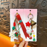 christmas reindeer keychain cute acrylic xmas bag charm phone strap holiday ornament