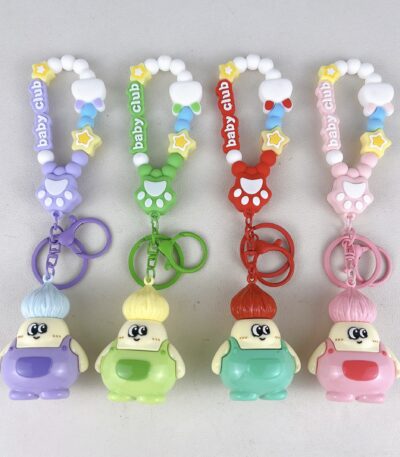 artifact keychain chubby explosive hair doll keychain cute PVC cartoon doll bag charm