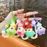 artifact keychain chubby explosive hair doll keychain cute PVC cartoon doll bag charm