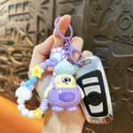 artifact keychain chubby explosive hair doll keychain cute PVC cartoon doll bag charm