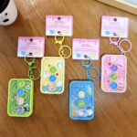 bag charm mirror heart mirror bag charm cute acrylic heart makeup mirror artifact keychain with lace bow and beads