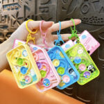 bag charm mirror heart mirror bag charm cute acrylic heart makeup mirror artifact keychain with lace bow and beads