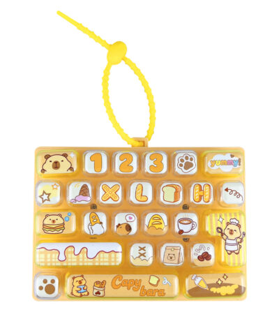 Cartoon 26-Key Keyboard Keychain Cute Capybara ABS Bag Charm Pendant Gift