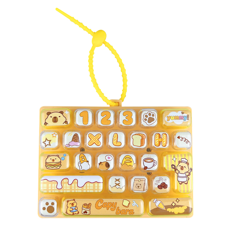 Cartoon 26-Key Keyboard Keychain Cute Capybara ABS Bag Charm Pendant Gift