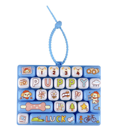 Puppy Drawing Keyboard Keychain Cute Cartoon ABS Bag Charm Pendant for Teens