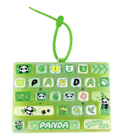 panda fidget keyboard keychain cute mini press stress relief toy bag charm