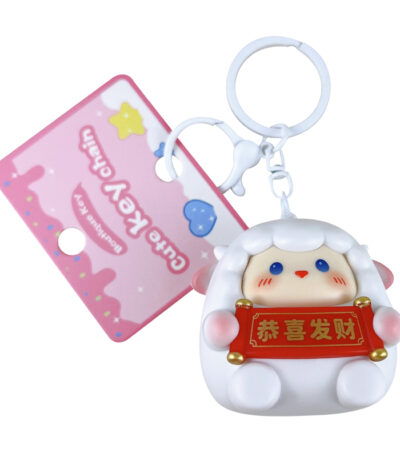 lucky sheep wish you wealth keychain cute ABS stress relief bag charm pendant