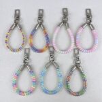custom colorful telephone cord keychain stretch PVC coil phone strap wholesale