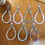custom colorful telephone cord keychain stretch PVC coil phone strap wholesale