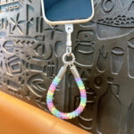 custom colorful telephone cord keychain stretch PVC coil phone strap wholesale