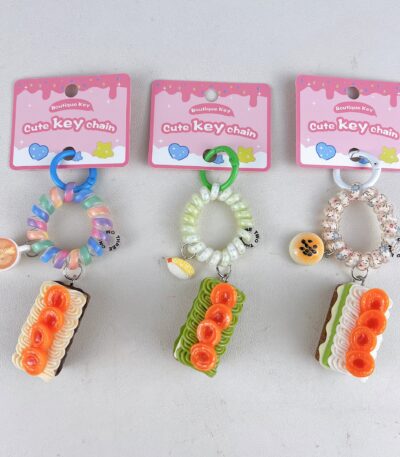 custom brownie cake keychain resin simulation dessert charm wholesale