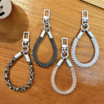 custom polka dot telephone cord keychain PVC coil phone strap wholesale