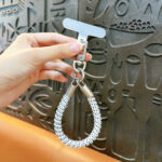 custom polka dot telephone cord keychain PVC coil phone strap wholesale