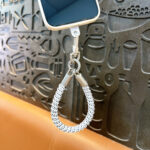 custom polka dot telephone cord keychain PVC coil phone strap wholesale