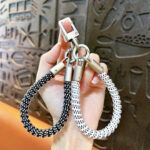 custom polka dot telephone cord keychain PVC coil phone strap wholesale