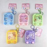 Mini shoot football game keychain, cute dinosaur pattern fidget toy bag charm