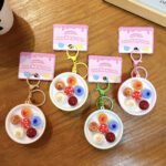 Cute press mushroom bowl keychain kawaii ABS bag charm custom promotional gift