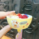 Cute press mushroom bowl keychain kawaii ABS bag charm custom promotional gift