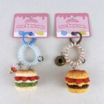 custom bagel burger keychain resin simulation food bag charm promotional gift