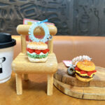 custom bagel burger keychain resin simulation food bag charm promotional gift