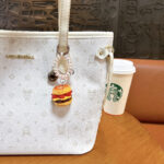 custom bagel burger keychain resin simulation food bag charm promotional gift